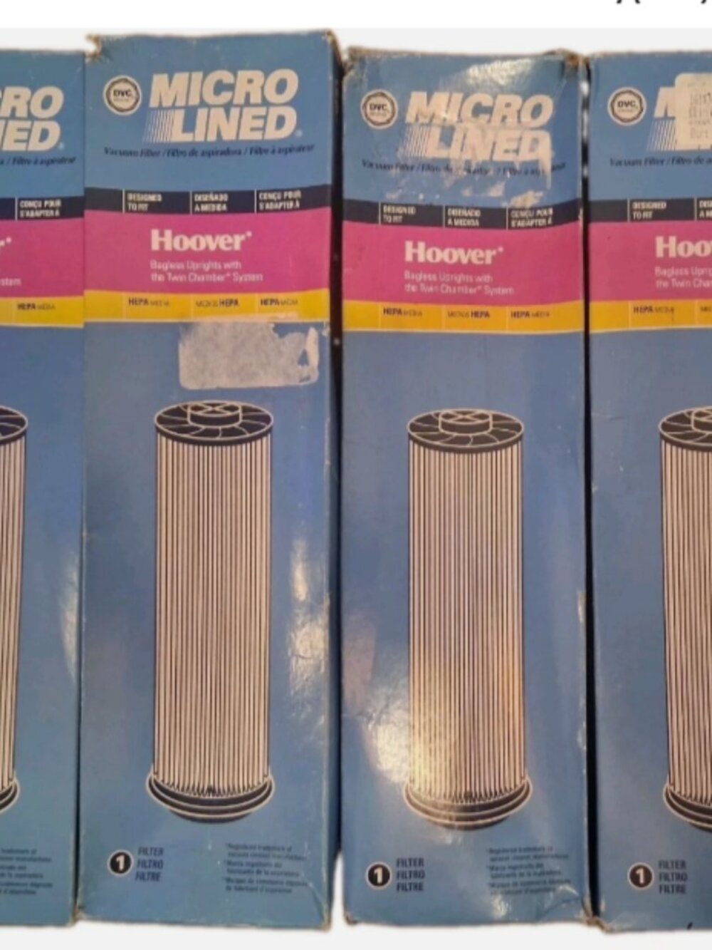 ​Lot of 4 DVC Micro Lined Vacuum Filters for Hoover Twin Chamber Bagless 471062